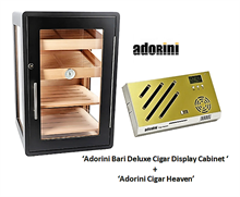 Adorini Humidor Bari Deluxe Cigar Display Cabinet & Adorini Cigar Heaven Humidifier (Brugt - Kun med afhentning)