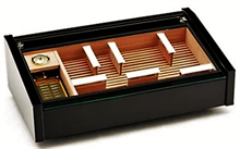 Adorini Humidor Vega Deluxe Glass Top, Black -  (Brugt - Kun med afhentning)