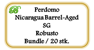 Perdomo Nicaragua Barrel-Aged SG Robusto,  Bundle 20. stk. (94,00 DKK pr. stk.)